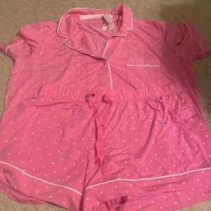 Pink silky pj set from victoria secret